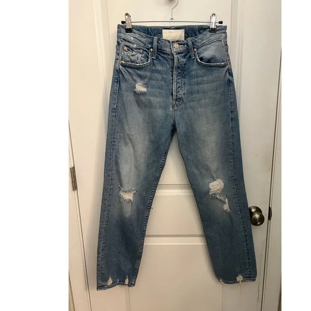 MOTHER The Tomcat Jeans 27 Confession 90s grunge tomboy chic edgy distressed